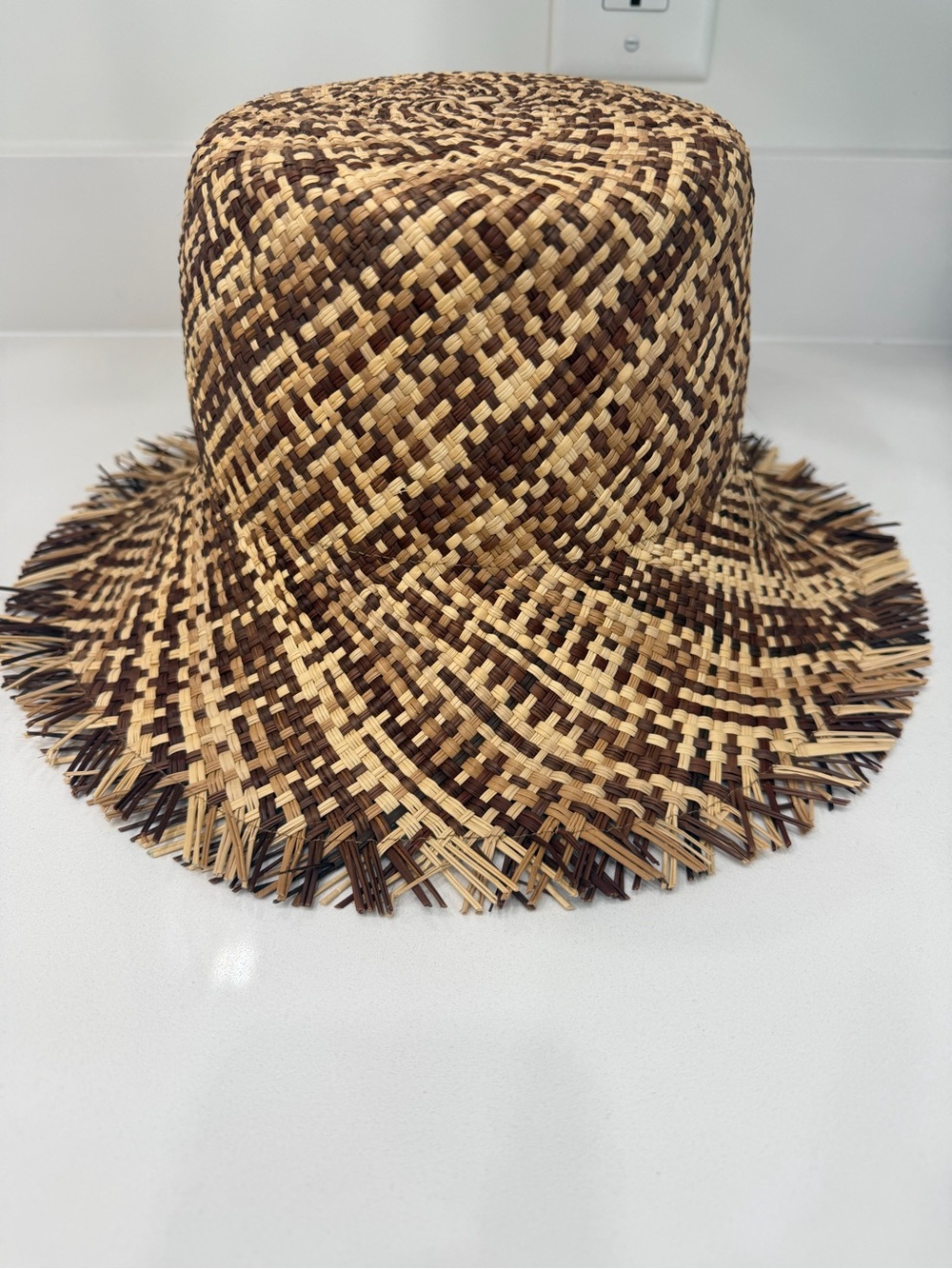 Eugenia Kim Ramona Woven Straw Bucket Hat in Natural Brown